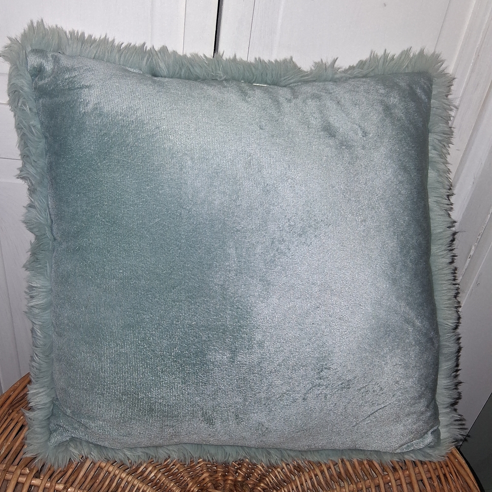 Plush Furry Gray Pillow - Picture 3 of 3